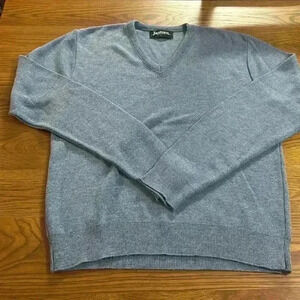 Vintage 70s Jantzen USA Sweater Men's Sz-L V-Neck 100% Orlon Acrylic Pastel Blue